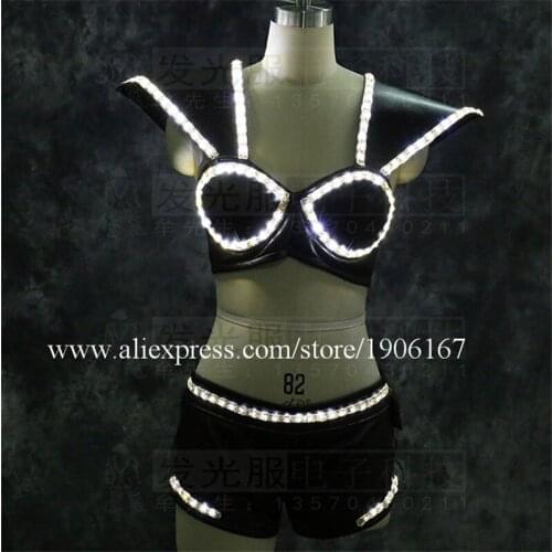 Hot Sale Led Luminous Ballroom Sexy Women Costume Event Party Dress Performance Flashing Stage Dance Show Clothes