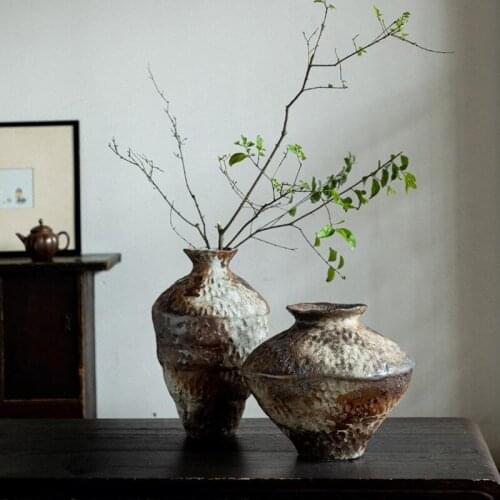 Ceramic vase stoneware vase flower arrangement retro nostalgic handmade homestay hotel Wabi style Zen ornaments home decor vases