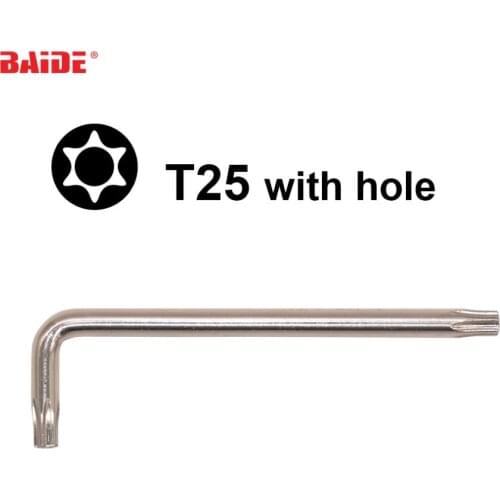 5*25*83mm Torx T25 L Key Screw Driver With Hole CR-V Steel Safety Screwdriver for Car Fender Professional Repair Tool 200pcs/lot