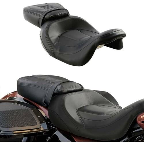 Motorcycle Driver Passenger Seat Set For Harley Touring CVO Street Glide FLHX Road King Electra Glide Ultra Limited 2009-2020