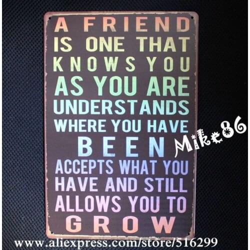 [ Mike86 ] FRIEND METAL TIN SIGN Retro Wall ART Bar Poster Vintage Craft Gift Decoration AA-215 Mix order 20*30 CM