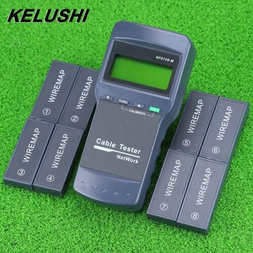 KELUSHI Multifunction Network LAN Phone Cable Tester Meter Cat5 RJ45 Mapper 8 pc Far Test Jack NF-8108-M