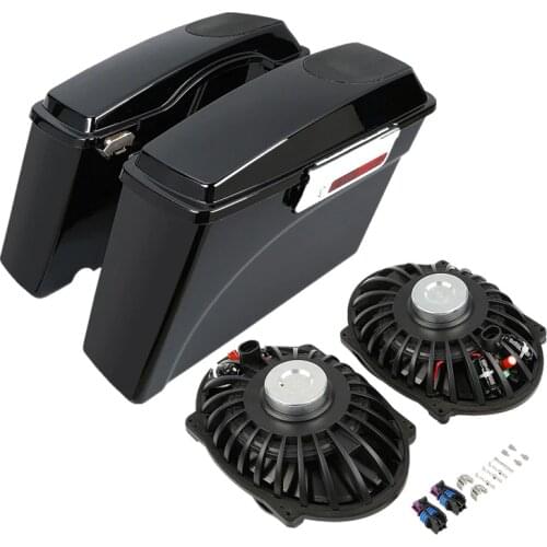 Motorcycle 5" x 7" Saddle bag Saddlebag With Speaker For Harley Touring Road King Electra Gilde Road Street Glide 1994-2013