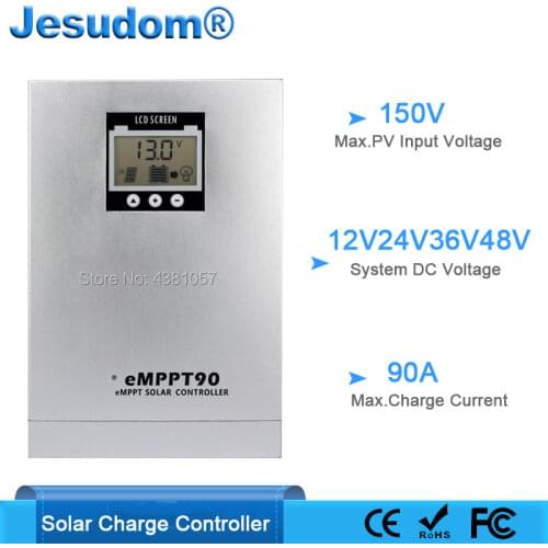 MPPT 90A Solar Charge and Discharge Controller 12V 24V 36V 48V Auto for Max 150VDC PV Input with RS485 LCD Display