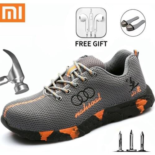 Xiaomi Mens Safety Shoes Labor Protection Shoes Breathable And Insulated Work Shoes Anti-stab Anti-smashing kevlar midsole