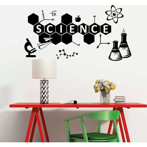 Science Wall Decal Education Subject Chemistry Laboratory Classroom Study Interior Decor Door Window Vinyl Stickers Mural Q892