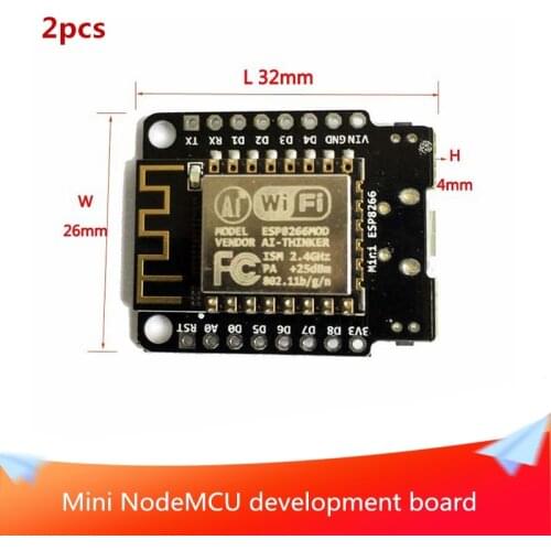 2pcs Newest Mini NodeMCU ESP8266 WiFi Development Board from ESP-12F 4M Bytes Flash WiFi Serial Board ESP 12F Lua IoT