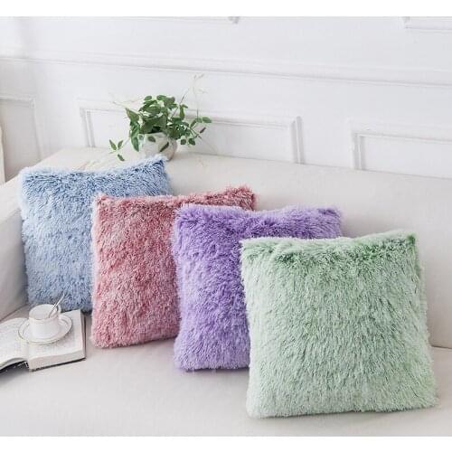 New Soft Fur Plush Shaggy Fluffy Cushion Cover Pillowcase Home Decor Pillow Covers Living Room Sofa Decorative Cushion Covers