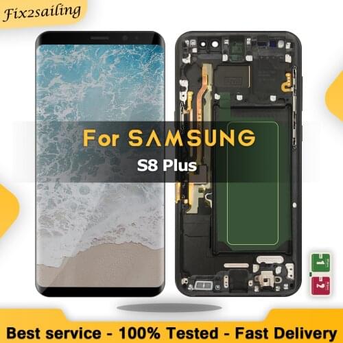 New SUPER AMOLED S8 Plus LCD For SAMSUNG Galaxy S8 Plus G955 G955F Display Touch Screen Digitizer Assembly Replace With/No Frame
