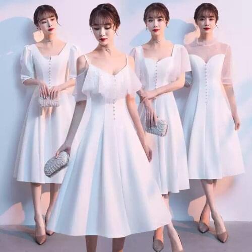 Bridesmaids Dresses Vintage A-Line V-Neck Short Spaghetti Straps Button Pearls Luxury Lace Jersey Women Wedding Party Gown E542