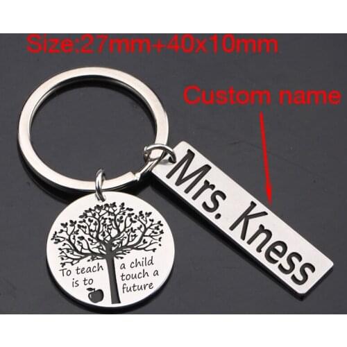 Teachers Day Gift Customized Teacher Name Exquisite Beautiful Creative Stainless Steel Keychain To Teachers Surprise