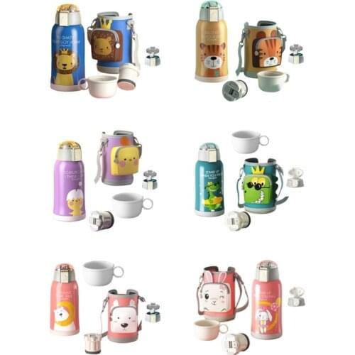 Portable 550ML Thermos Drink Flask Safe Stainless Steel Cute Animal Shape Gift