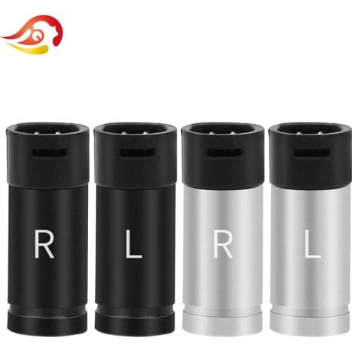 QYFANG 1Pair 2 Pin Earphone Plug Wire Connector Black Audio Jack Socket For IE8 IE8I IE80 HiFi Headset Frosted Shell Adapter