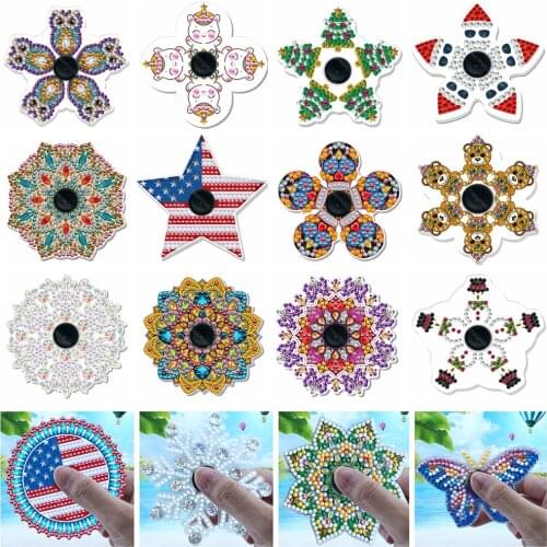 DIY Special Shaped Diamond Painting Finger Spinner Mandala Spinning Top Animal Rhinestone Art Craft Christmas Gifts For Children
