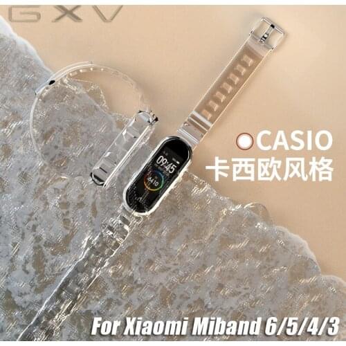 Glacier Transparency Silicone Strap for Xiaomi Band 6/5/4/3 Transparent Soft TPU Replacement Wristband for Miband 5 4 3 Strap