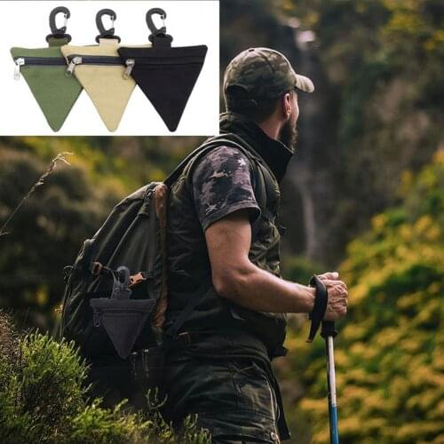 Outdoor triangle belt bag Professional high-quality Oxford cloth with hanging buckle key coin purse Outdoor portable hanging bag