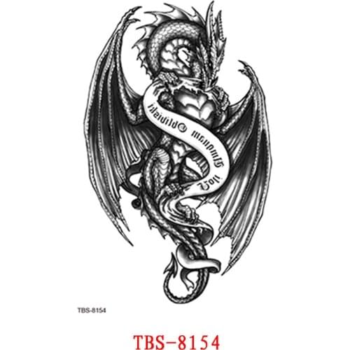 Arms Legs Flower Waterproof Tattoo Sticker Fashion Black Dragon Temporary Tattoo Sexy Body Art Fake Tatoo For Women Men