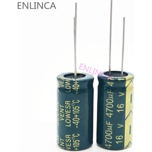 20pcs/lot S13 4700uf16V Low ESR/Impedance high frequency aluminum electrolytic capacitor size 13*25 16V 4700uf 20