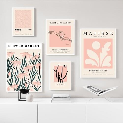 Yayoi Kusama Picasso Matisse Flower Leaf Wall Art Canvas Painting Nordic Posters And Prints Wall Pictures For Living Room Decor