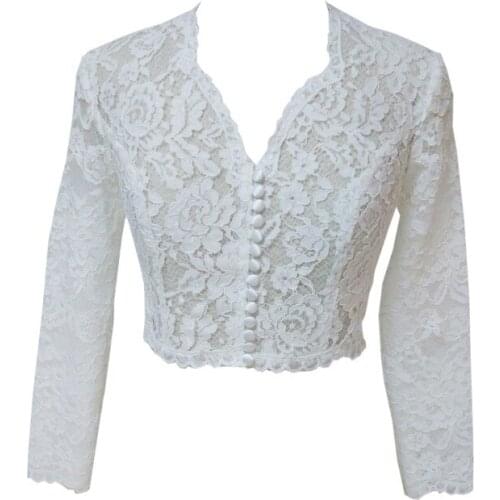 2021 Custom Made High Quality White Ivory Wedding Jacket Wrap with 3/4 Sleeves Robe Novia Cape Women Vestidos De Formatura