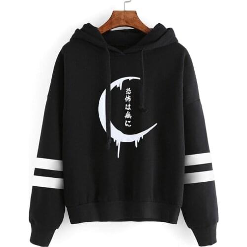 Hoodies Women oversized hoodie Sweatshirt Loose Gothic Punk Long Sleeve Moon Print Halloween autumn winter warm outwear moletom