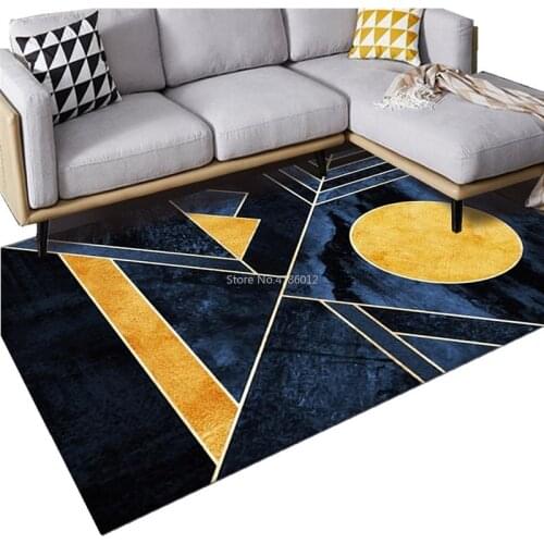Golden Diamond Velvet Carpet Living Room Coffee Table Blanket Abstract Homestay Style Home Bedroom Bedside Carpet
