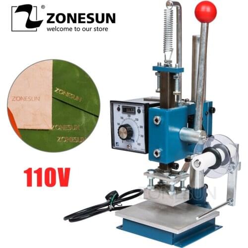 ZONESUN 110V MANUAL HOT PRESS FOIL STAMPING MACHINE STAMP MACHINE FOR PVC WOOD PAPER LEATHER HOT FOIL STAMPER PRINTEING MACHINE