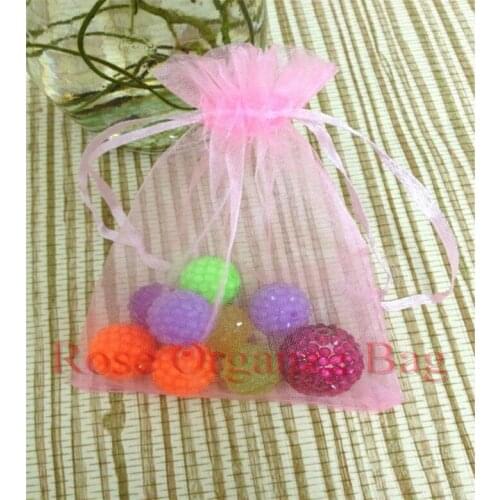 11*16cm/4''X6'' Wholesale 500pcs/lot Pink Organza Bags Jewelry Wedding Candy Packaging Bag Drawable Organza Gift Bag Pouches