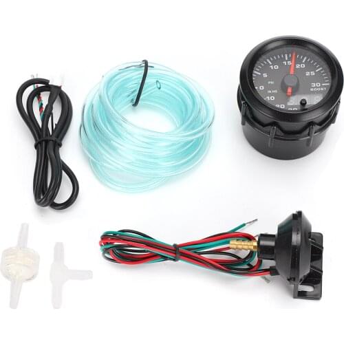 12V 52mm / 2in 7 Colors Car Auto LED Turbo Boost Meter Gauge Car Modification Instrument Set Car Accessories