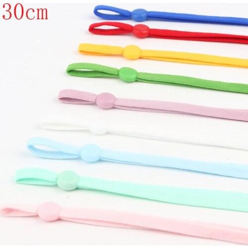 30cm 5mm Wide Colorful Mask Elastic Band Cords High-elastic Sewing Rubber Band Masks Cord with Adjustable Ear Hanging 20/50pcs