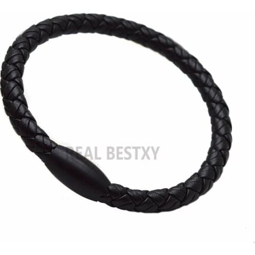 5pcs/lot Men Leather Bracelet Magnet Buckle Vintage Male Braid Jewelry For Women Handmade Multi layer Wrist Band Gifts