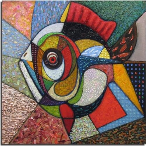 3D DIY Diamond Painting Abstract Fish 50x50cm DIY Diamond Embroidery Cross Stitch Wall Sticker Square Crystal Mosaic Stickers