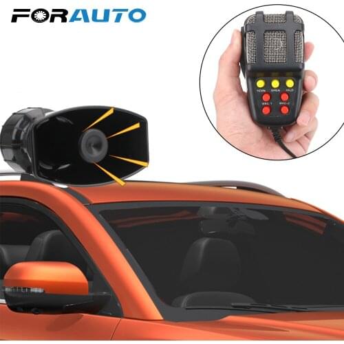 Car Horn 12V 100W Speakers Loud Police Siren Air Horn Megaphone Tone Car Warning Alarm Emergency Amplifier Hooter Mic PA System