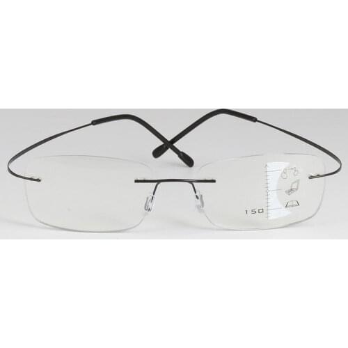 Frameless glasses frame rimless multi-focus progressive reading glass for Women Men Presbyopic Eyeglasses Magnifier Old Man