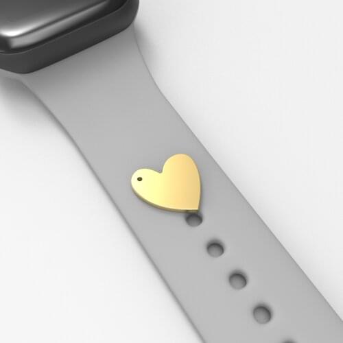 Callancity-Watch Band Charms Stud Watch Straps Decorative For Apple Watch 38mm 40mm 42mm 44mm Flat Heart Shape