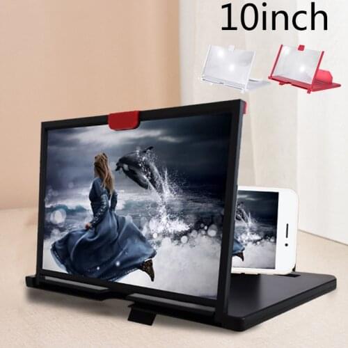 10 Inch 3D Mobile Phone Screen Magnifier HD Video Amplifier Stand Bracket with Movie Game Magnifying Folding Phone Desk Holder