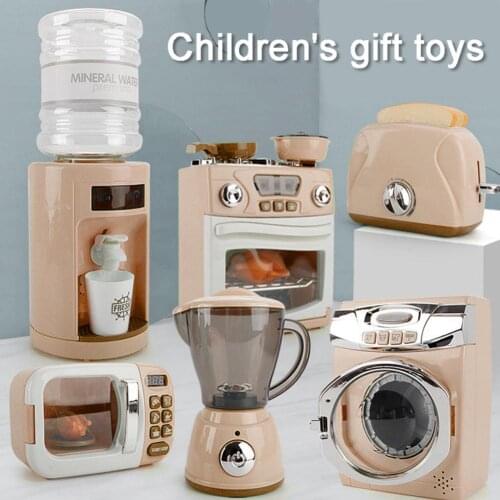 Simulation Kids Washing Machine Steamer Water Dispenser Kitchen Tool Set Gift Children Toys Birthday Christmas New Year Gift