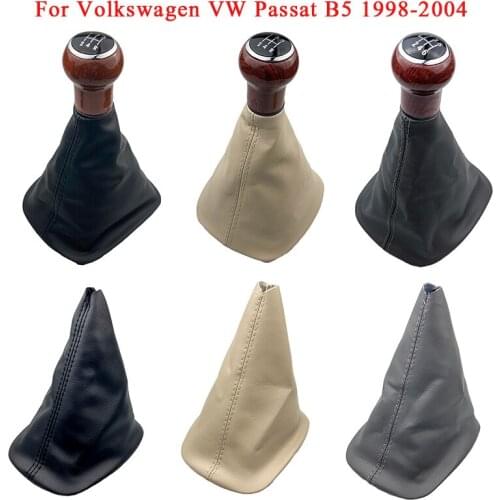 For Volkswagen VW Passat B5 1998-2004 5/6 speed Car Gear Stick Shift Knob Gaitor Leather Boot Cover Case Car Styling Accessories