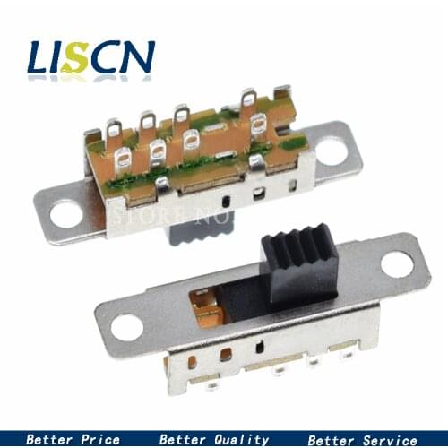 10Pcs SS23E04 Double Toggle Switch 8 Pins 3 files 2P3T DP3T Handle high 5mm small slide switch