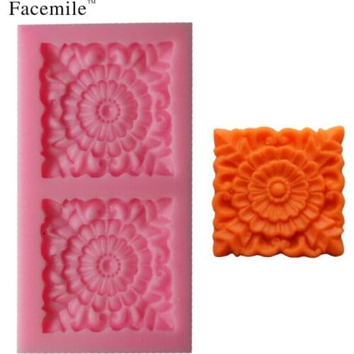 Square Flower Shape Silicone Lace Gift Fondant Gift Cake Decorating Tools Chocolate Gumpaste Gift 50-230
