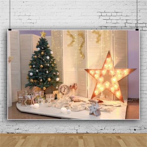 Photo Backdrops For Photography Merry Christmas Star Bulb Party Screen Warm Party Child Photozone Photo Background Photo Studio