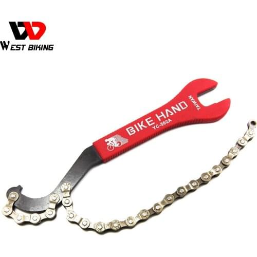 WEST BIKING Bike Hand Freewheel Turner Chain Whip Sprocket Track Cog Remover Chain Pedal Wrench Bicycle Tool Dismantle Kit