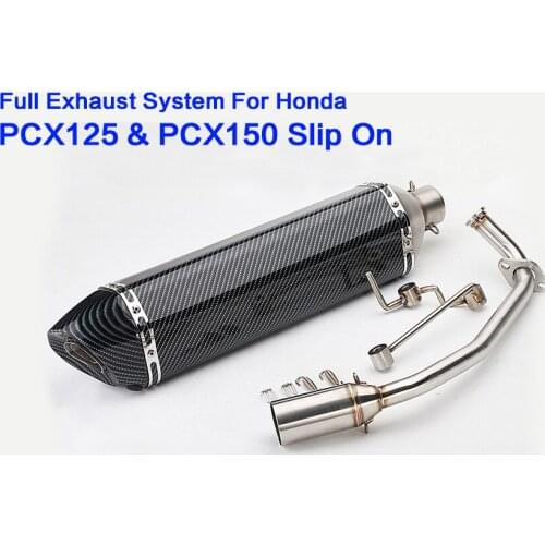 Motorcycle Exhaust Pipe Mufflers Link Pipe Contact Pipe Slip On Exhaust With DB Killer Silencer For HONDA PCX125 150 AK081
