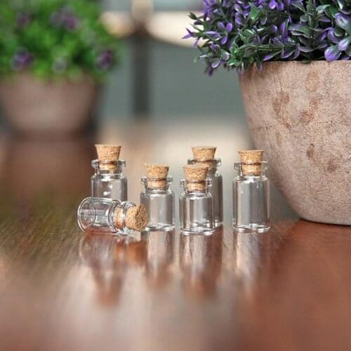 Tiny Small Clear Cork Glass Bottles Vials1ml 2ml 3ml For Wedding Holiday Decoration F20172200