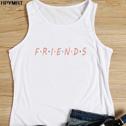 Women Vest Tank Tops Camisole Fashion Friends Letter Print Couple Streetwear Harajuku Casual Sleeveless Large Size Summer Female