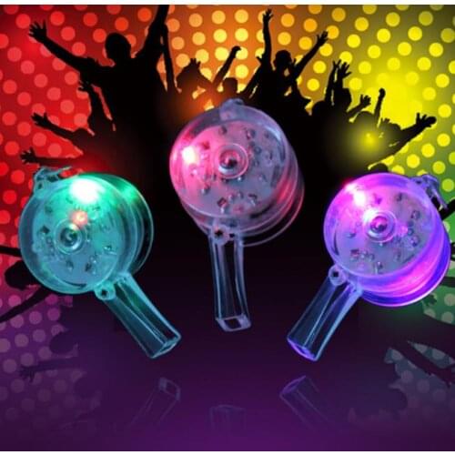 Flashing LED Whistle Blinking glowing Luminous Whistles + Rainbow Necklace Rock xmas Party Toy Gift concert fan atmosphere props