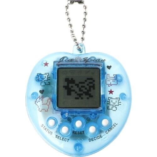 Cute Heart Shape LCD Virtual Digital Pet Electronic Game Machine With Keychain