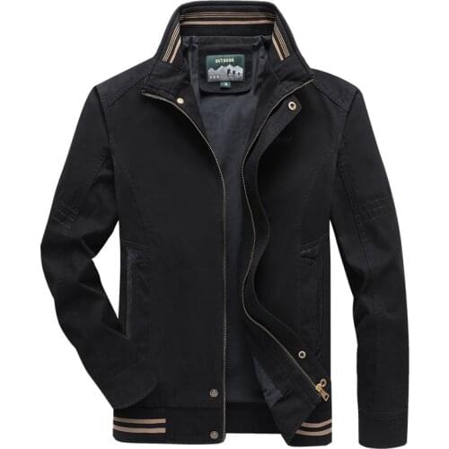 Mens Jackets 2021 Autumn Spring Casual Business Jackets Solid Color Mens Cotton Coats Stand Collar Slim Male Outwear Coat 5Xl