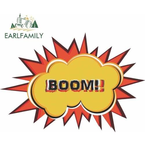 EARLFAMILY 13cm x 9.1cm for Explosion Exploding Pop Art Boom Car Bumper Window Stickers Personality Creative VAN Vehicle Decal