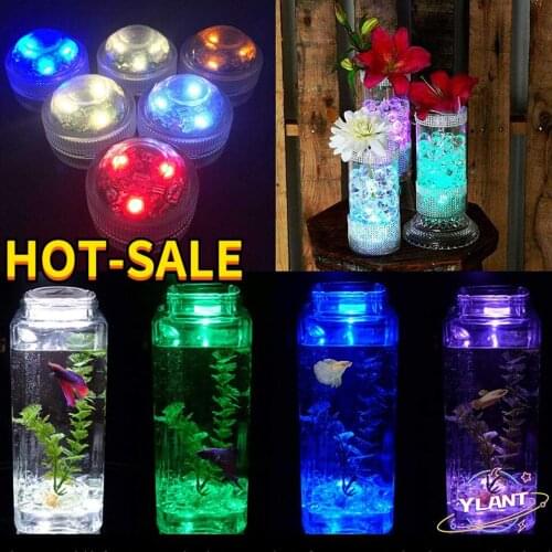 Submersible LED Lights Waterproof RGB Underwater Light For Wedding Tea Light Hot Tub Pond Pool Bathtub Aquarium Party Vase Decor